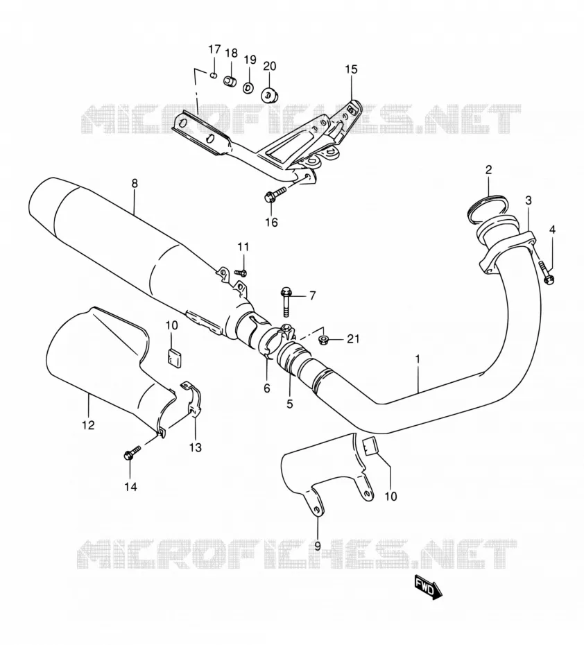 SILENCIEUX Suzuki MOTO 650 BOULEVARD 2000  LS650P Y (E03,E28,E33)