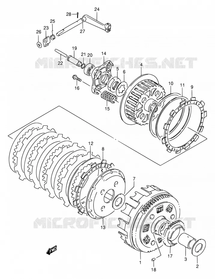 EMBRAYAGE Suzuki MOTO 650 SAVAGE 2000  LS650PY(E22)