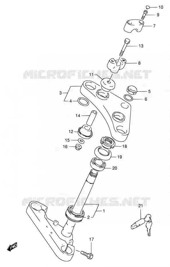 COLONNE DE DIRECTION Suzuki MOTO 650 SAVAGE 2003  LS650PK3(E22)