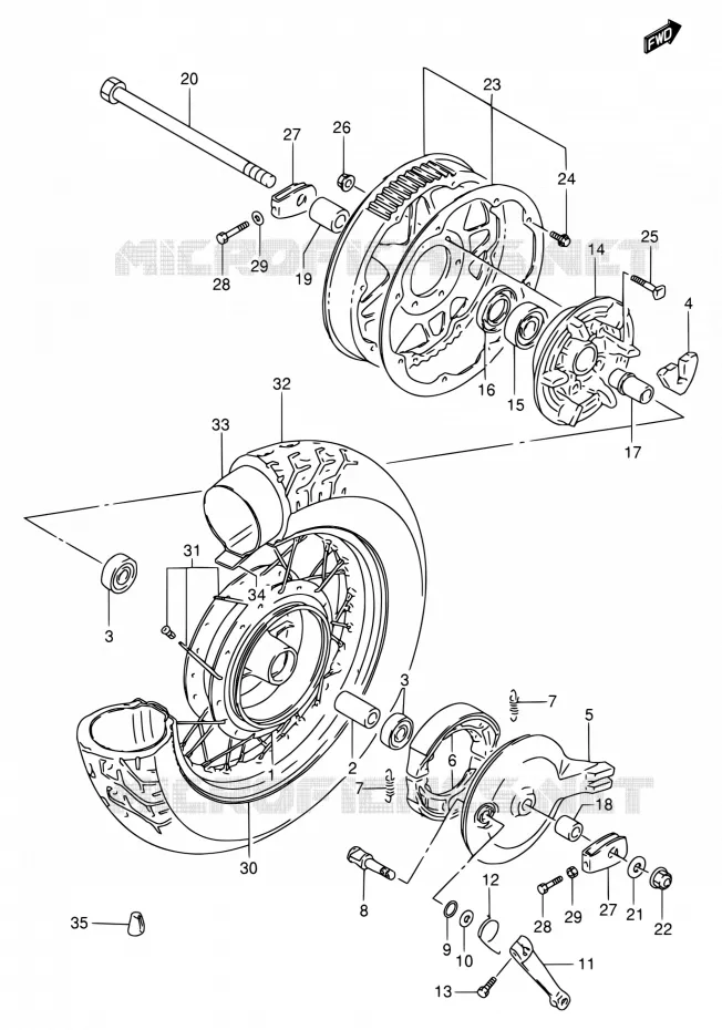 ROUE ARRIERE Suzuki MOTO 650 SAVAGE 2003  LS650PK3(E22)