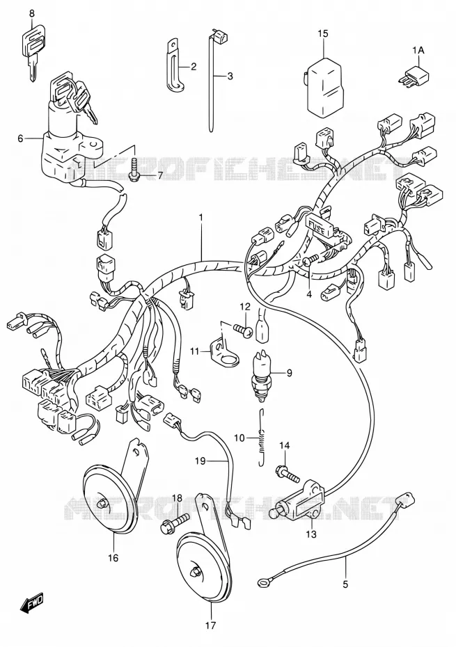 FAISCEAU ELECTRIQUE (MODELE P/R) Suzuki MOTO 600 RF 1993  RF600RP/RF600RUP