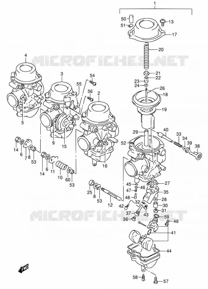 CARBURATEUR (MODELE P/R) Suzuki MOTO 600 RF 1994  RF600RR/RF600RUR