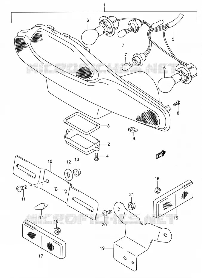 FEU ARRIERE Suzuki MOTO 600 RF 1994  RF600RR/RF600RUR