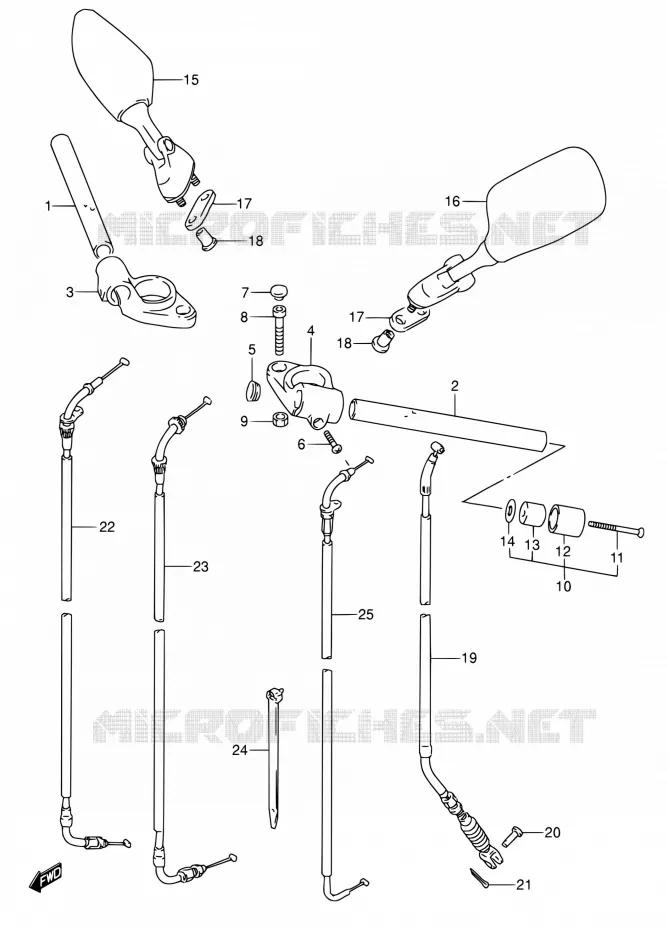 GUIDON (MODELE R/S/T/V) Suzuki MOTO 600 RF 1994  RF600RR/RF600RUR