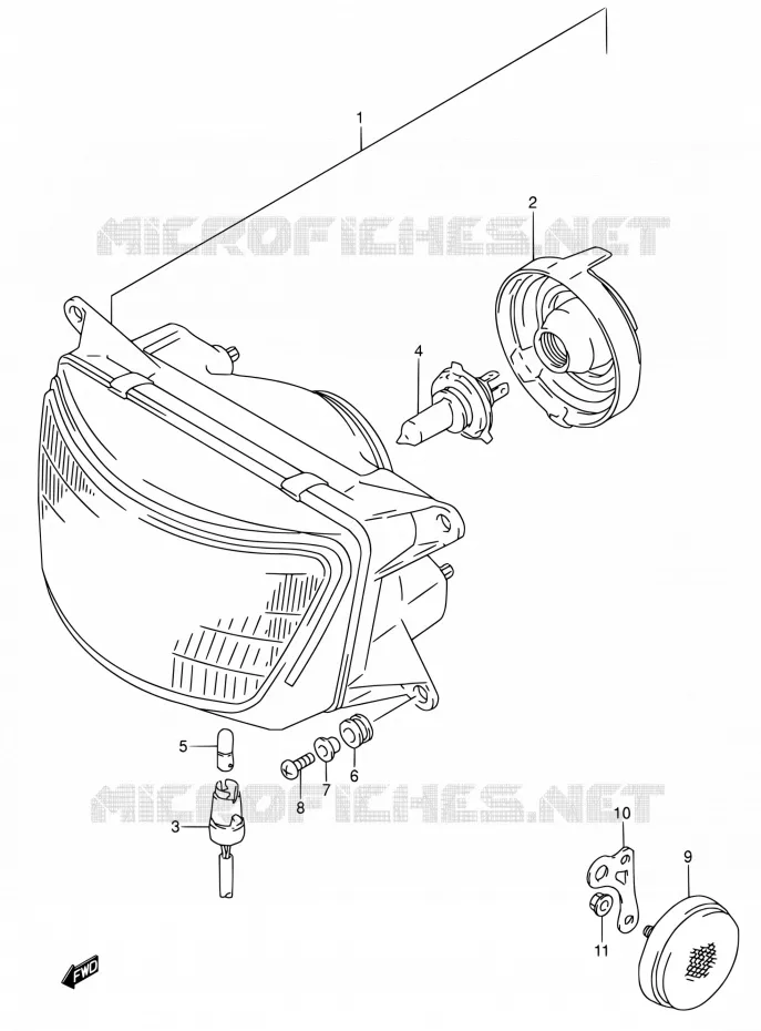 PHARE (MODELE P/R) Suzuki MOTO 600 RF 1994  RF600RR/RF600RUR