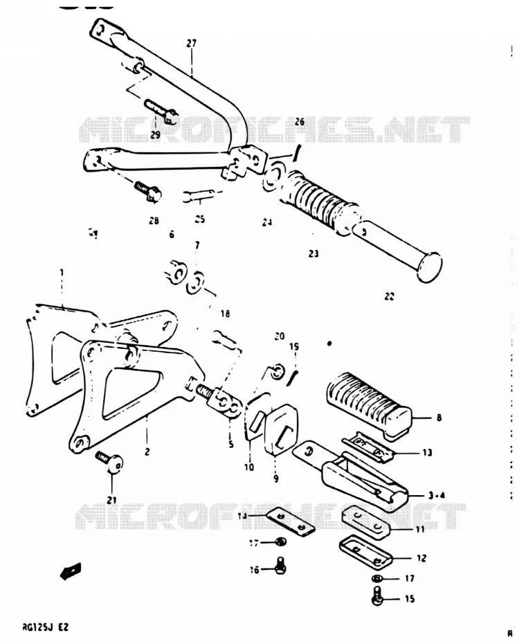 REPOSE PIED Suzuki MOTO 125 RG 1988  RG125AU J/RG125BU J