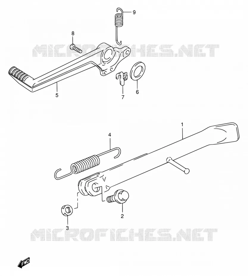 BEQUILLE - PEDALE DE FREIN ARRIERE Suzuki MOTO 125 RG 1994  RG125FU R
