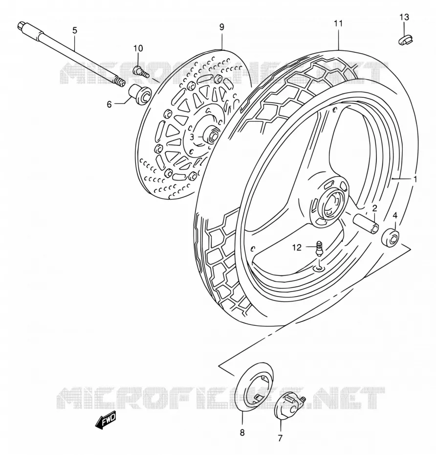 ROUE AVANT (VOIR NOTE) Suzuki MOTO 125 RG 1994  RG125FU R