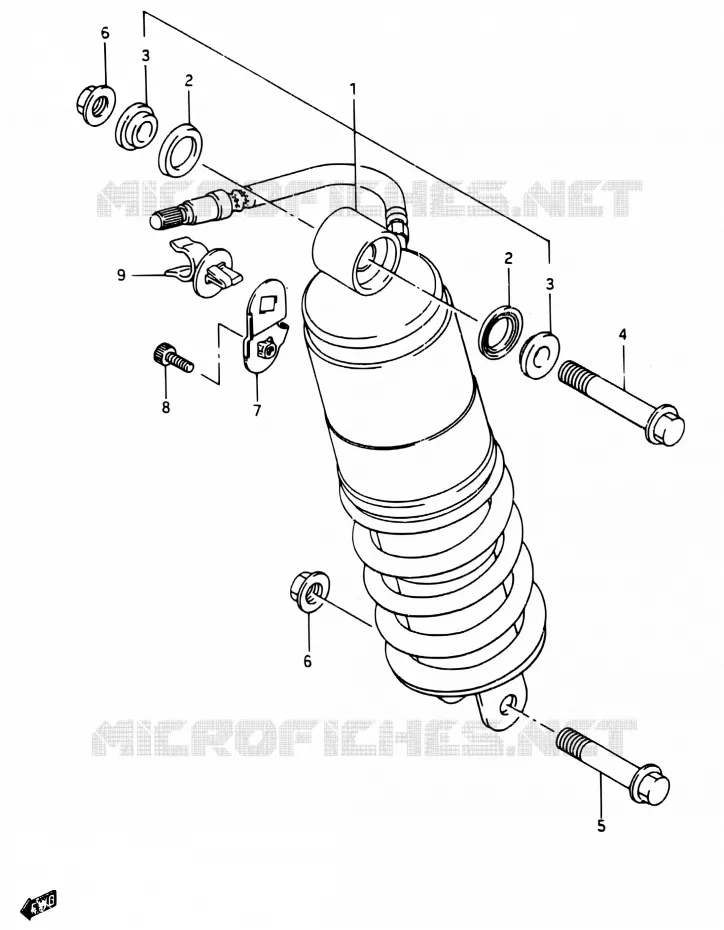 AMORTISSEUR ARRIERE Suzuki MOTO 250 RG 1987  RG250 H/RG250F H