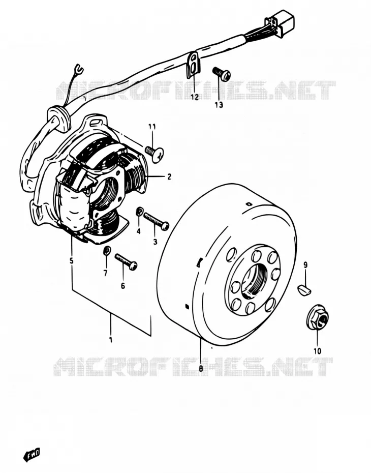 ALLUMAGE ROTOR - STATOR (MODELE D/E/F/G/J) Suzuki MOTO 50 RG 1983  RG50 G/RG50 G1
