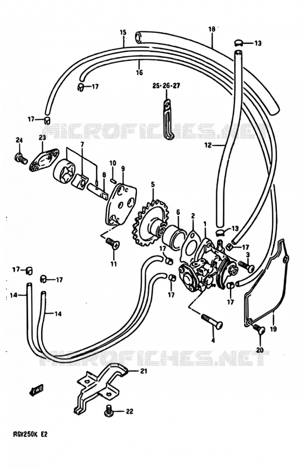 POMPE A HUILE Suzuki MOTO 250 RG 1989  RGV250 K