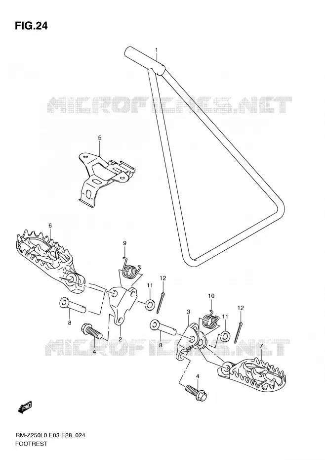 REPOSE PIED Suzuki MOTO 250 RM-Z 2010  RM-Z250 L0 (E03,E28,E33)