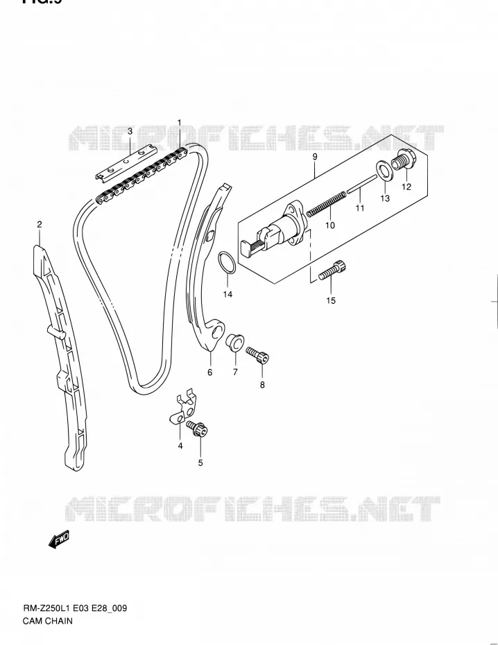 DISTRIBUTION Suzuki MOTO 250 RM-Z 2012  RM-Z250 L1 (E03,E28,E33)