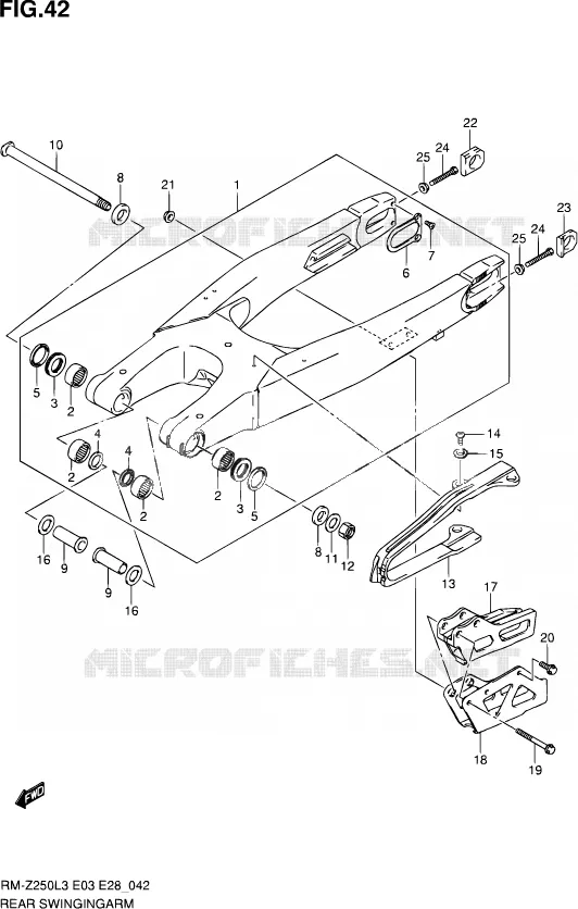 BRAS OSCILLANT ARRIERE Suzuki MOTO 250 RM-Z 2013  RM-Z250 L3 (E03,E28,E33)