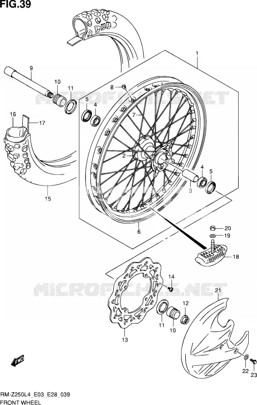 ROUE AVANT Suzuki MOTO 250 RM-Z 2014  RM-Z250 L4 (E03,E28,E33)