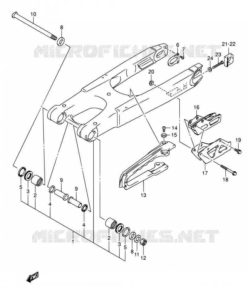 BRAS OSCILLANT ARRIERE Suzuki MOTO 450 RM-Z 2005  RM-Z450 K5 (E03,E28,E33)
