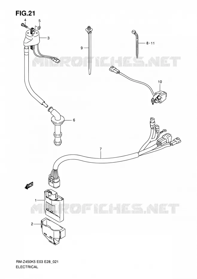PARTIE ELECTRIQUE Suzuki MOTO 450 RM-Z 2005  RM-Z450 K5 (E03,E28,E33)