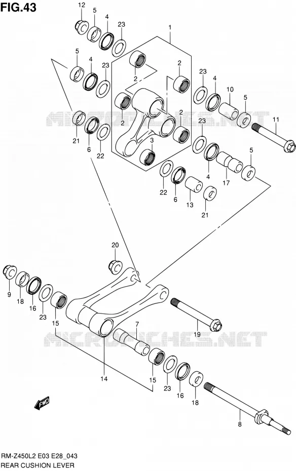 BIELLETTE D'AMORTISSEUR Suzuki MOTO 450 RM-Z 2012  RM-Z450 L2 (E03,E28,E33)