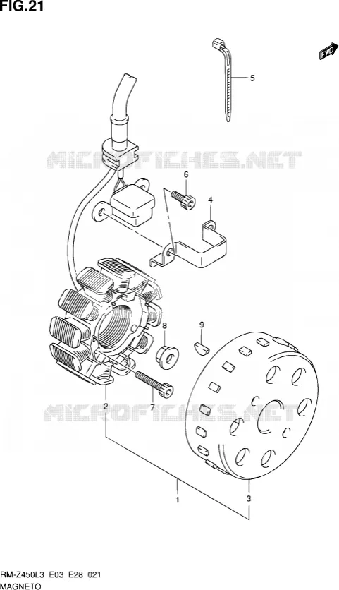 ALLUMAGE ROTOR - STATOR Suzuki MOTO 450 RM-Z 2013  RM-Z450 L3 (E03,E28,E33)