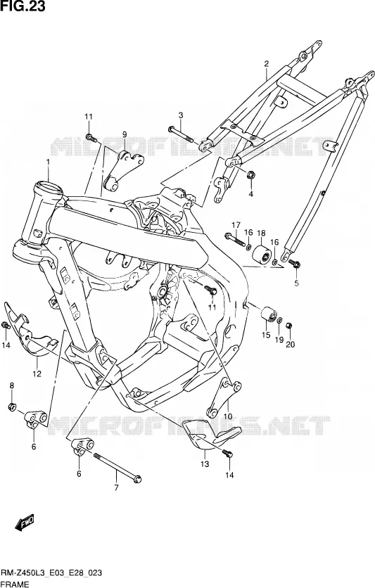 CADRE Suzuki MOTO 450 RM-Z 2013  RM-Z450 L3 (E03,E28,E33)
