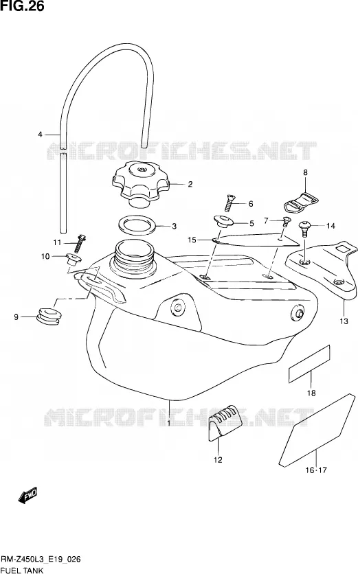 RESERVOIR D'ESSENCE Suzuki MOTO 450 RM-Z 2013  RM-Z450 L3 (E19)