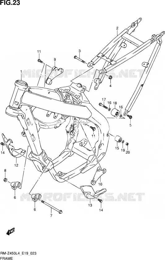 CADRE Suzuki MOTO 450 RM-Z 2015  RM-Z450 L4 (E19)