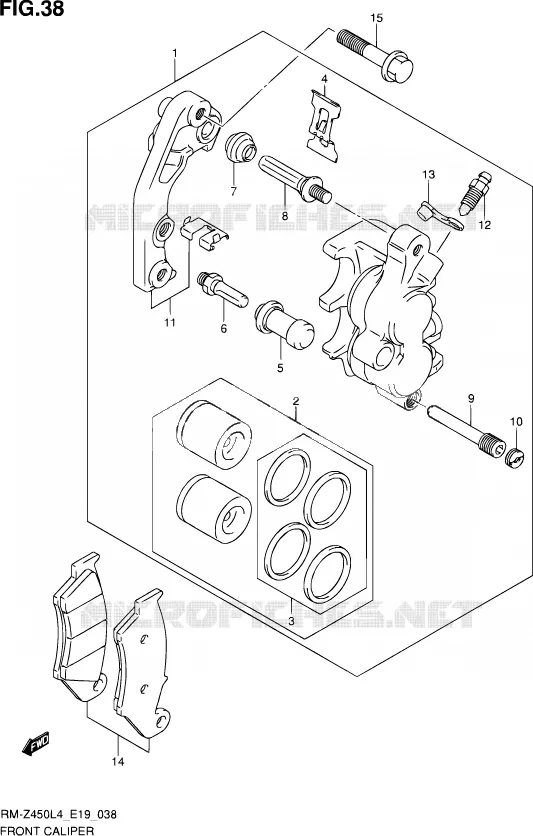 ETRIER DE FREIN AVANT Suzuki MOTO 450 RM-Z 2014  RM-Z450 L4 (E19)