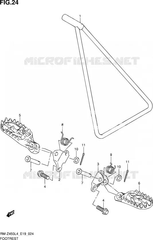 REPOSE PIED Suzuki MOTO 450 RM-Z 2015  RM-Z450 L4 (E19)