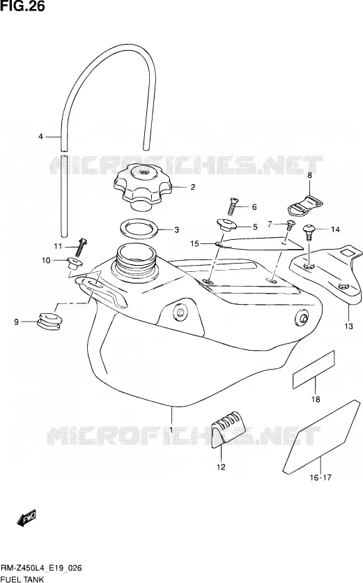 RESERVOIR D'ESSENCE Suzuki MOTO 450 RM-Z 2014  RM-Z450 L4 (E19)
