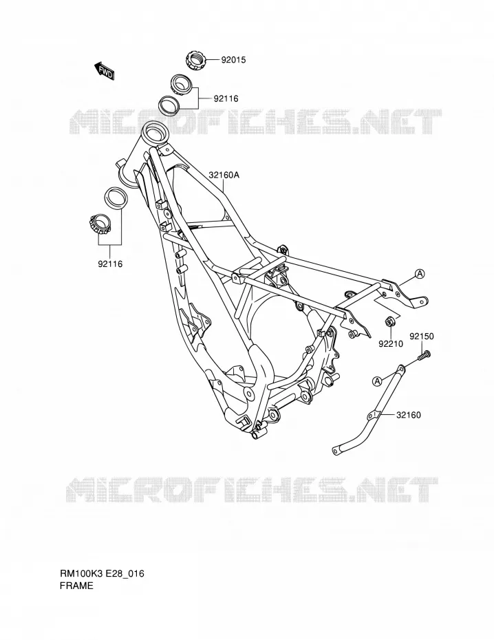 CADRE Suzuki MOTO 100 RM 2004  RM100K4(E28)