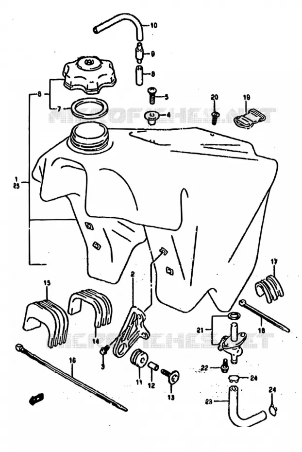 RESERVOIR D'ESSENCE (MODELE S) Suzuki MOTO 250 RM 1995  RM250 S (E02,E04,E24,P37)
