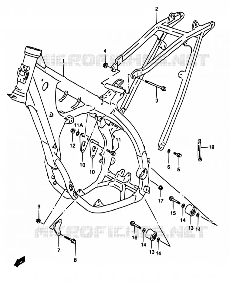 CADRE Suzuki MOTO 250 RM 2000  RM250 Y (E02,E04,E24)