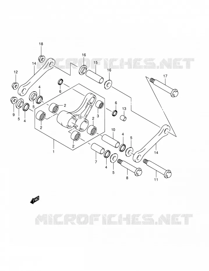 BIELLETTE D'AMORTISSEUR (MODELE K2) Suzuki MOTO 250 RM 2002  RM250 K2 (E02,E04,E24)
