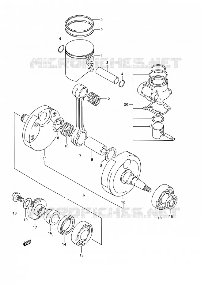 VILEBREQUIN (MODELE R/S) Suzuki MOTO 250 RM 1995  RM250 S (E03,E28,E33)
