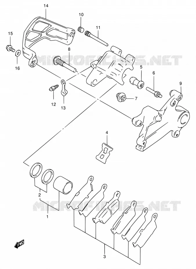 ETRIER DE FREIN ARRIERE Suzuki MOTO 250 RM 2000  RM250 Y (E03,E28,E33)