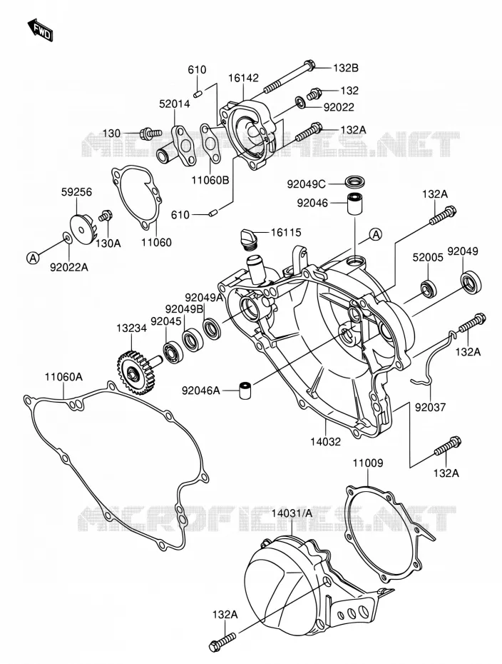 CARTER MOTEUR Suzuki MOTO 65 RM 2003  RM65K3(E03)