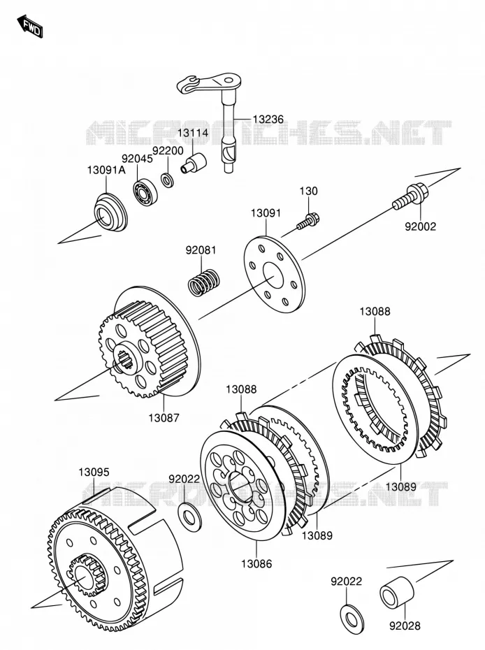 EMBRAYAGE Suzuki MOTO 65 RM 2004  RM65K4(E03)