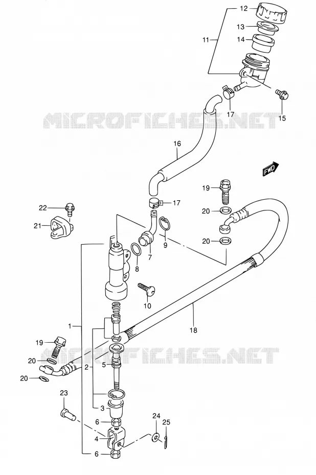 MAITRE CYLINDRE ARRIERE Suzuki MOTO 80 RM 1999  RM80 X (E03,E28,E33)