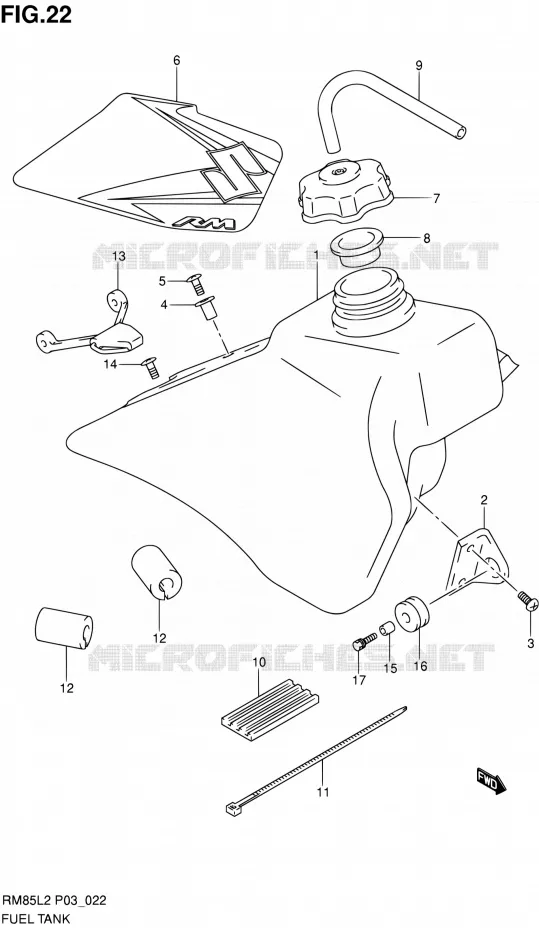 RESERVOIR D'ESSENCE Suzuki MOTO 85 RM 2012  RM85L L2 (P03,P28.P33)