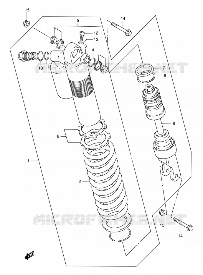 AMORTISSEUR ARRIERE Suzuki MOTO 250 RMX 1999  RMX250 X (E01,P37)