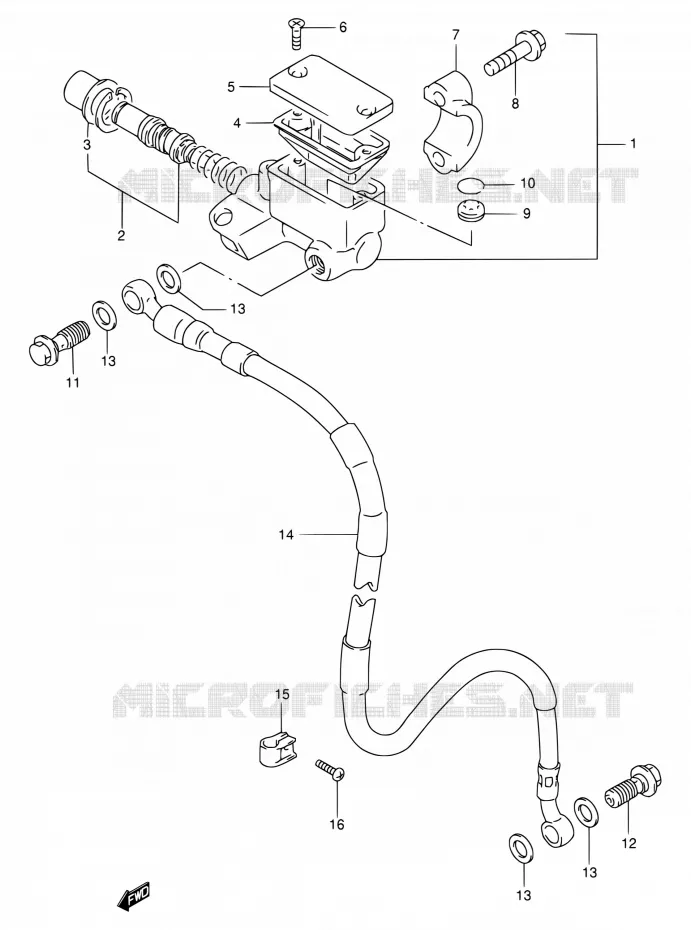 MAITRE CYLINDRE AVANT Suzuki MOTO 250 RMX 1999  RMX250 X (E01,P37)