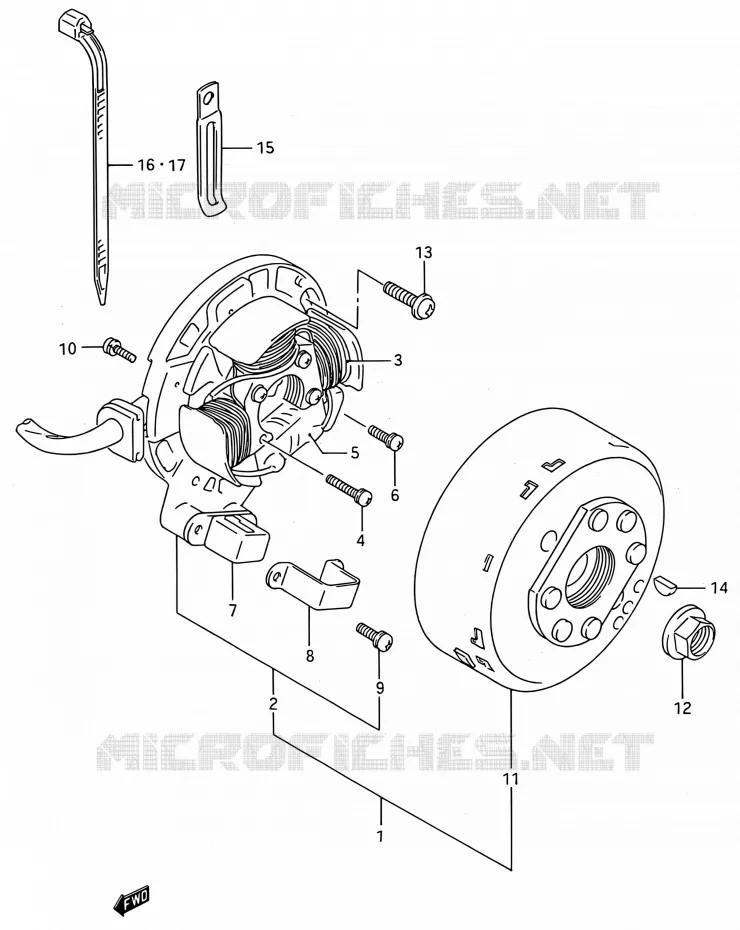 ALLUMAGE ROTOR - STATOR Suzuki MOTO 250 RMX 1990  RMX250 L (E03,E28,E33)