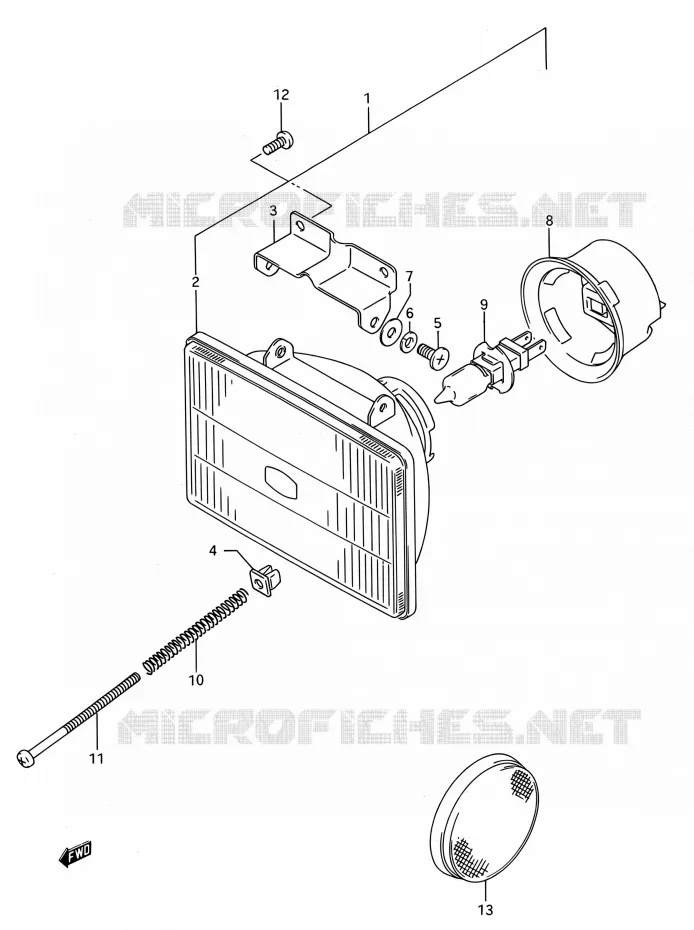 PHARE Suzuki MOTO 250 RMX 1993  RMX250 P (E03,E28,E33)