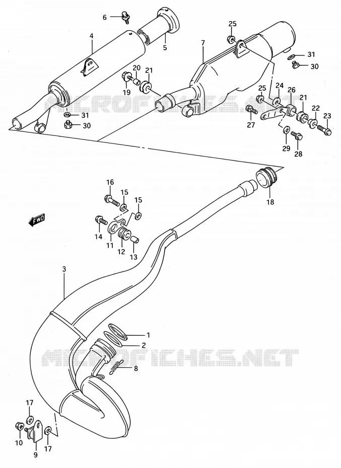 SILENCIEUX Suzuki MOTO 250 RMX 1994  RMX250 R (E03,E28,E33)
