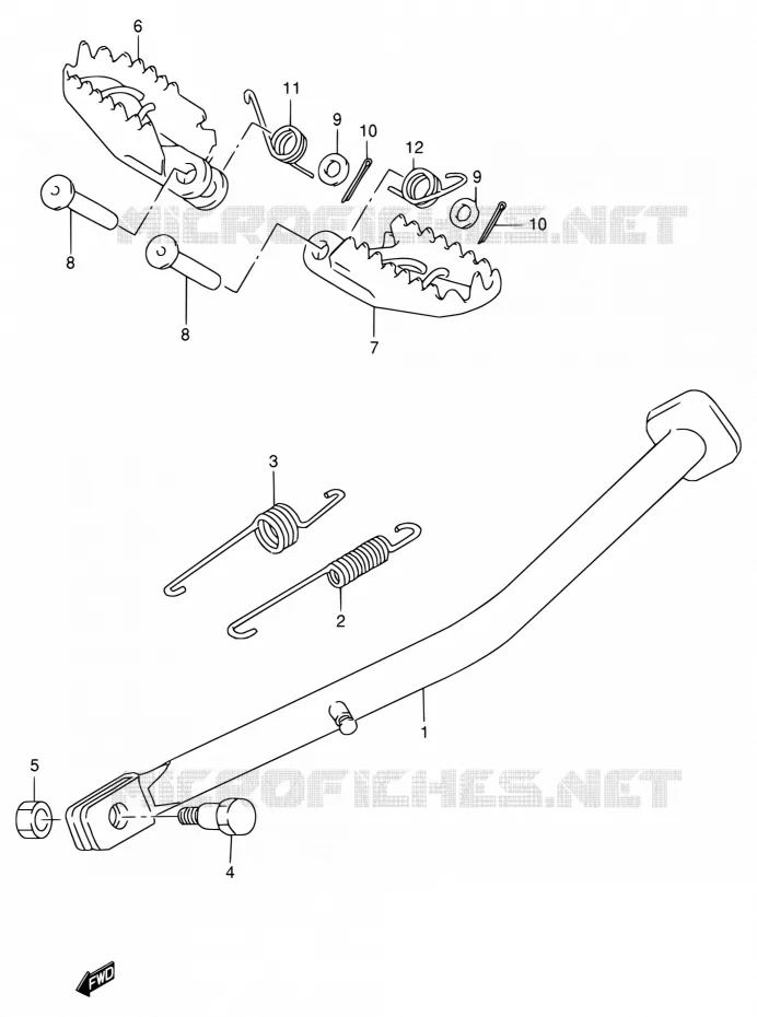 BEQUILLE Suzuki MOTO 250 RMX 1998  RMX250W(E24)