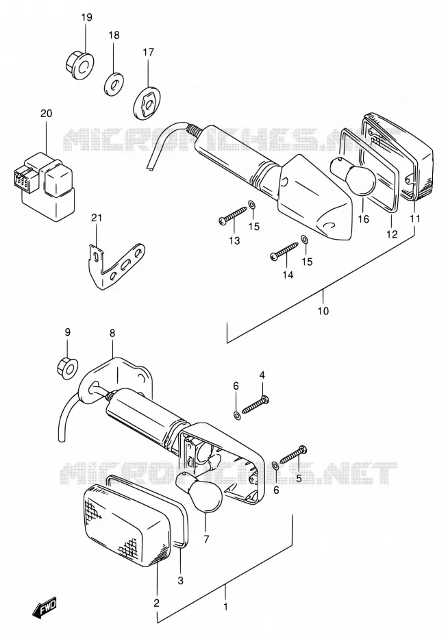 CLIGNOTANTS Suzuki MOTO 250 RMX 1998  RMX250W(E24)
