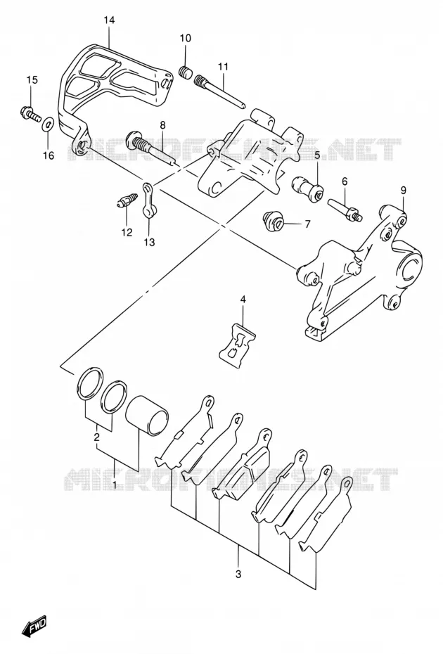 ETRIER DE FREIN ARRIERE Suzuki MOTO 250 RMX 1999  RMX250X(E24)