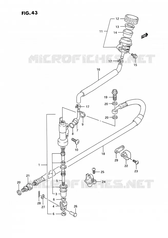 MAITRE CYLINDRE ARRIERE (MODELE K) Suzuki MOTO 250 RMX 1989  RMX250K(E03)