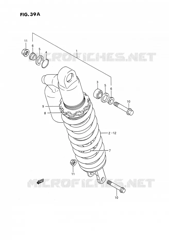 AMORTISSEUR (MODELE M/N) Suzuki MOTO 250 RMX 1992  RMX250 N (E03)