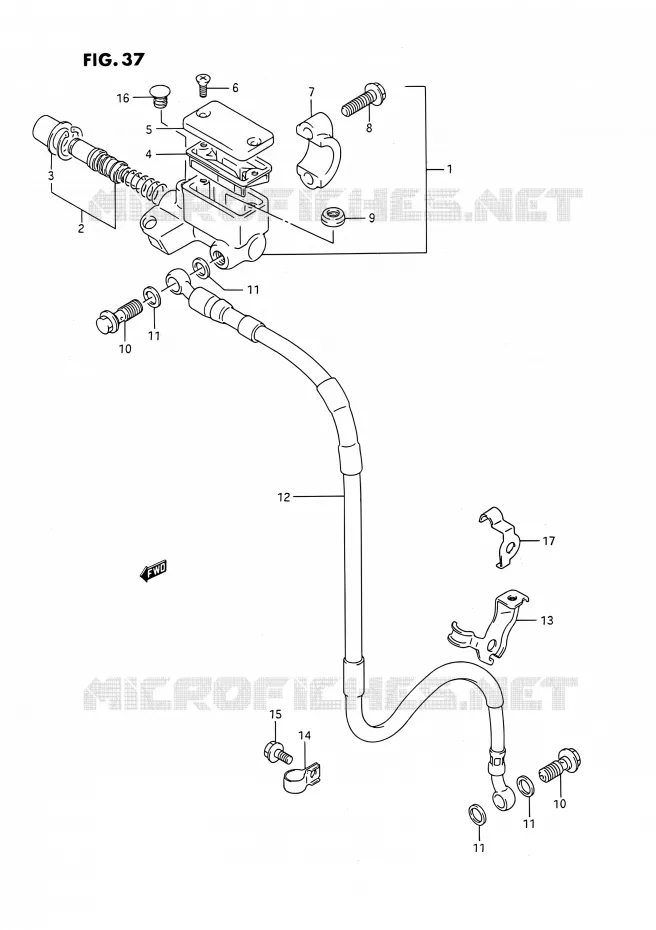 MAITRE CYLINDRE AVANT (MODELE K/L/M/N/P/R/S) Suzuki MOTO 250 RMX 1992  RMX250 N (E03)